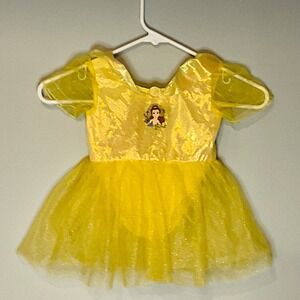 Disney‎ girls baby infant dress Beauty & beast Princess Belle 6-12 m yellow NEW